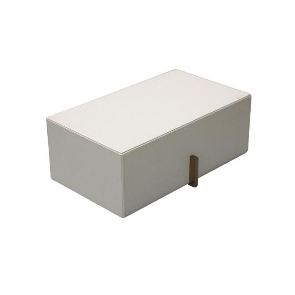 Cuadro de almacenamiento de cuero falso decorativo moderno elegante organizador de cajones de cuero de armario