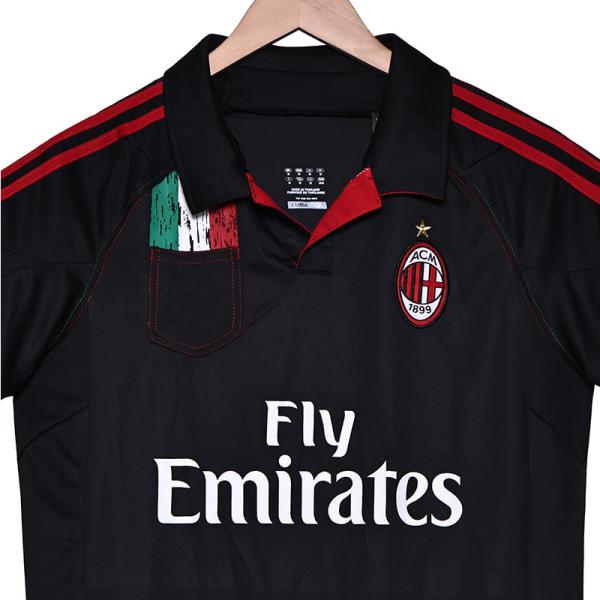 AC Milan 2012 Retro Second Away Fan Edition Jersey Classic Black and Gold Jersey