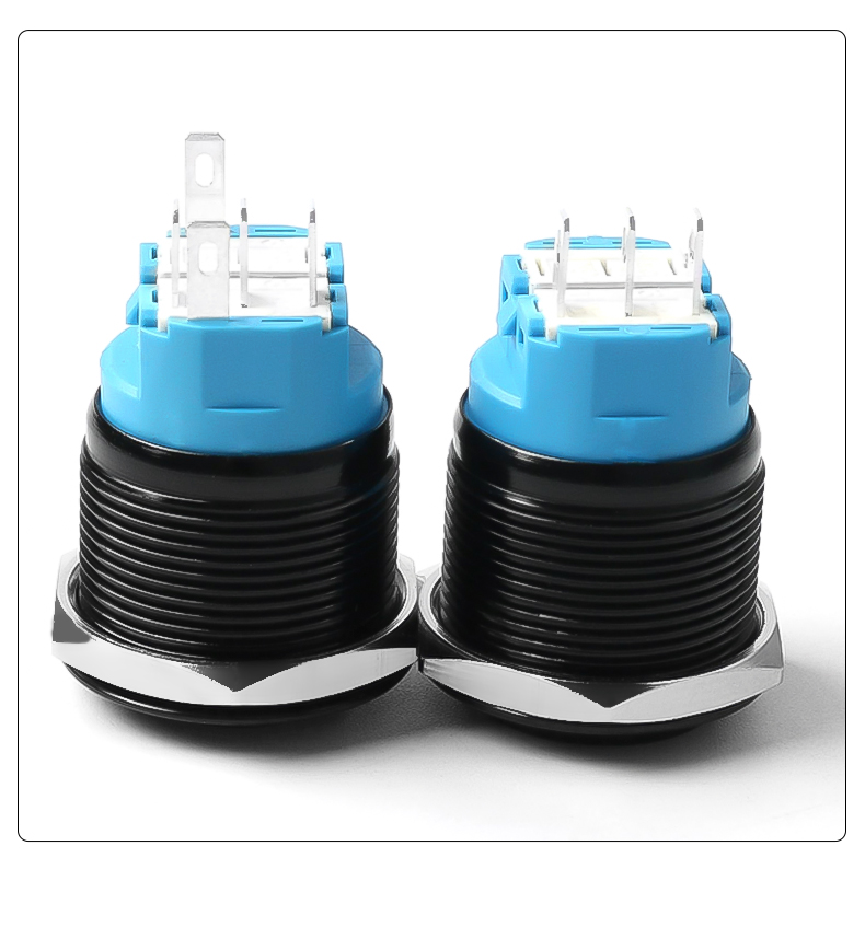 22mm Oxidized Black Metal Push Button Switch Waterproof Power Button LED Light  Button Switch 3v 6v 12v 24v 220v