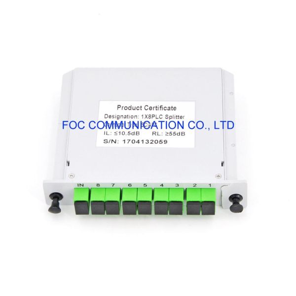 CATV 1650nm 1×8 PLC Splitter Cassette SC APC PON FTTX Networks
