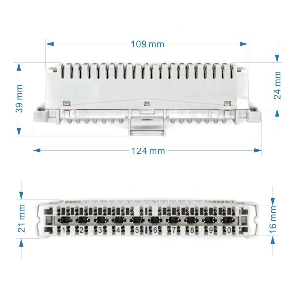 10 Método de terminação de IDC óptico da série LSA-PLUS do módulo Krone de par 26-20 AWG Tamanho do fio