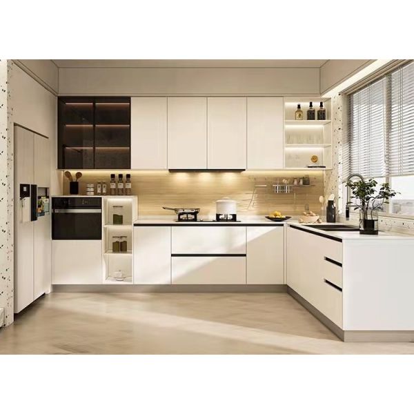 18mm  Kitchen Cabinets white Modern Farmhouse  Island With Cupboards