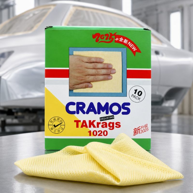 CRAMOS 1020 Nonwoven Sticky Tack Rag 35cm x 35cm Automotive Spray Paint Surface Cleaning Cloth 10pcs