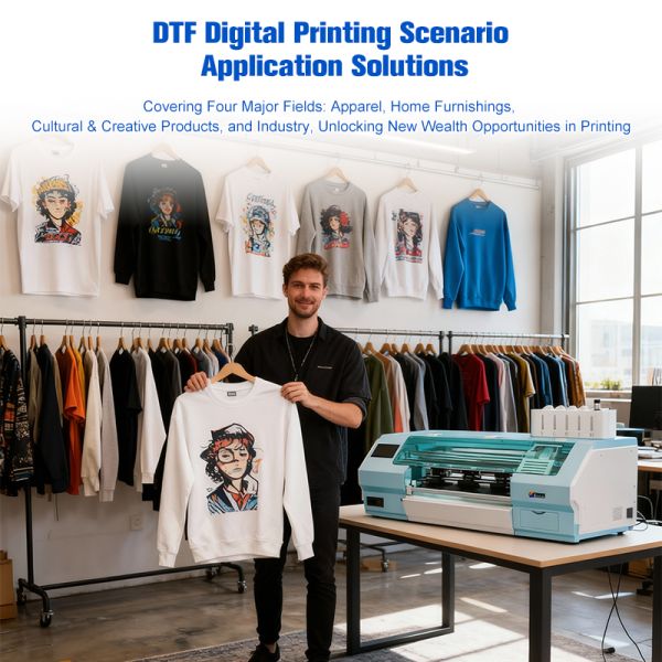 35cm DTF Printer Fast Dry Suction Platform Strong Stability Auto Cleaning System Touch Control for Custom Apparel Production