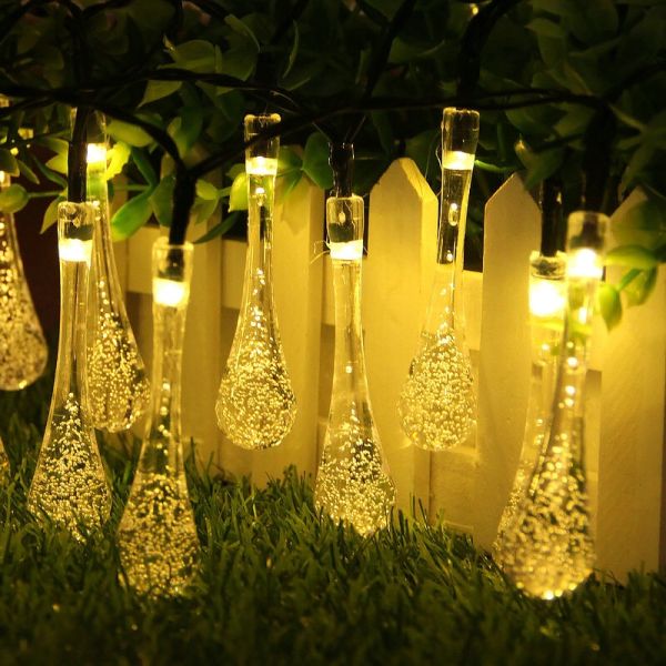 Solar Power Efficient Color Changing Christmas Globe String Lights 8 Modes 100 Led Variable Light Bulb Shape Fairy Hanging Decor