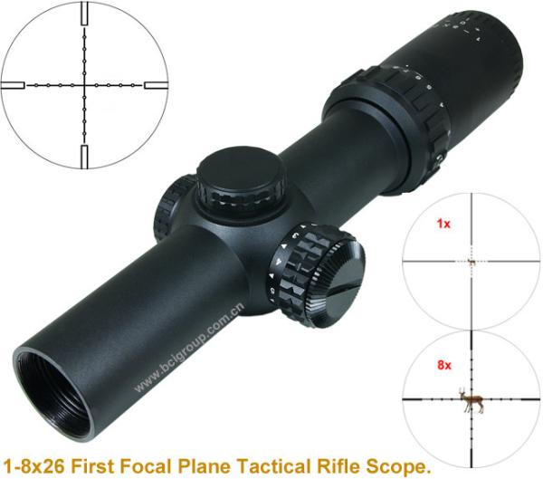 1-8x26mm IR tactical riflescope long eye relief riflescope