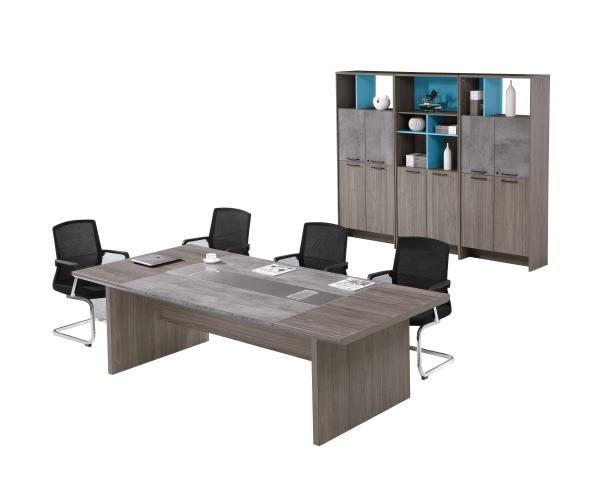 240cm Laminated Chipboard Modular Melamine Conference Table For 10 Persons