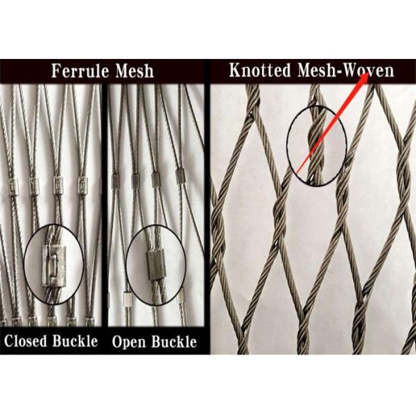 60mm*60mm Hole Size 3.0mm Wire Diameter Stainless Steel Rope Mesh For Safety Protection