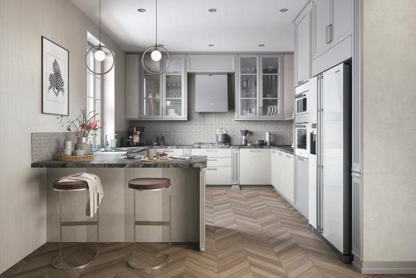 Modular Melamine Kitchen Sink Full Complete Kitchen Cabinet Set For Apartment
