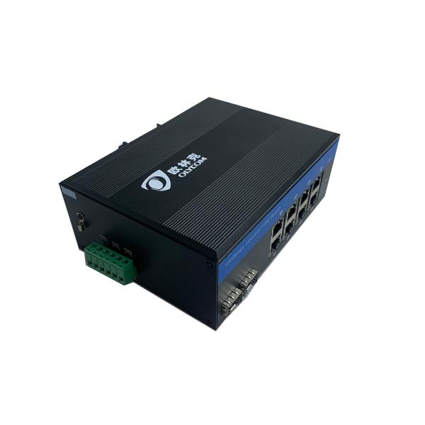 Interruptor Unmanaged industrial do ponto de entrada da montagem do trilho do RUÍDO 48VDC portos de 8 gigabits RJ45
