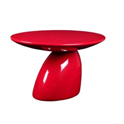 Modern Design red fiberglass painting finish mushroom shape modern round side coffee table