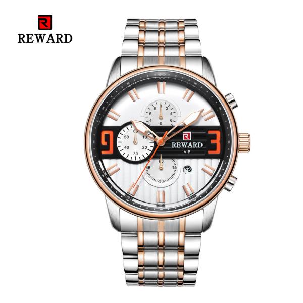 IP Coating Color Mens Stainless Steel Watches 2.5D Chronograph Quartz Movement
