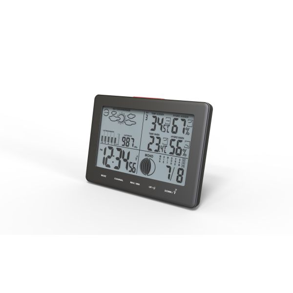 Système météorologique domestique à batterie Station météorologique compacte avec baromètre à chiffres noirs