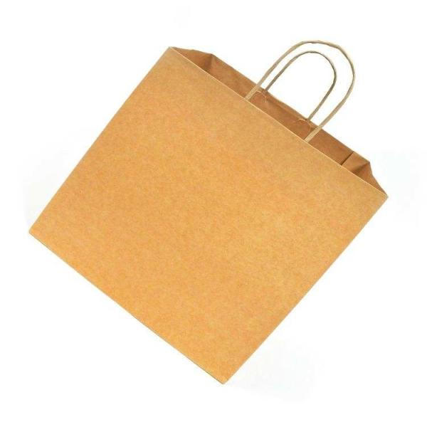 Recyclable Kraft Paper Bag Kraft Lunch Bags With Twisted Handles