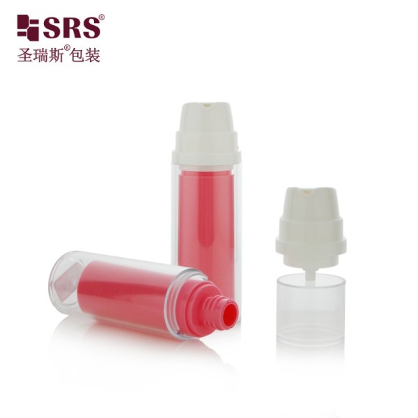 SRSA404 15ml 30ml 50ml Transparent AS Plastic Airless Bottle For Facial Gel Serum Packaging