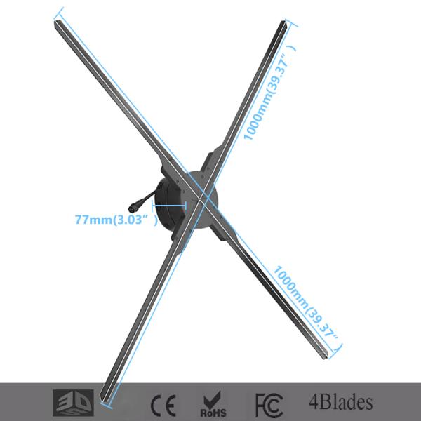 Floor Advertising Hd 3d Led Android Projector Led 3d 100cm Holographic Fan