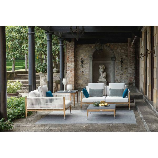 Quick Dry Foam White Waterproof Outdoor Patio Furniture Rope Sofa for Outdoor Spaces