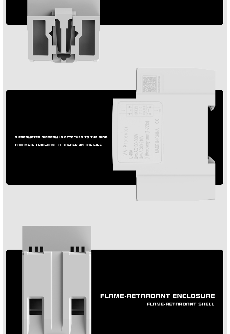 ZS1-V-63a single-display over/under voltage protector, adjustable self-resetting current-limiting protector, overcurrent 43A, overvoltage 220V