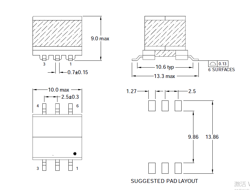 EP7 Miniature Flyback Transformer DC/DC Converters EP-581SG 13.3*10.0*9.0mm Size