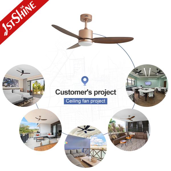 Ventilateur de plafond moderne de 52 pouces avec éclairage LED 3 couleurs et télécommande