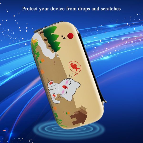 Cute Cartoon Animal Cat Pattern PU Leather Travel Bag for Nintendo Switch Oled