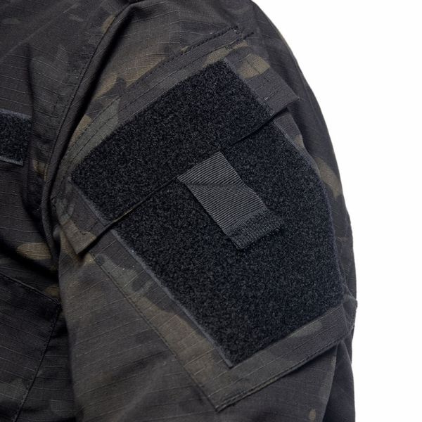 65% Polyester Black Camo Military Uniform Military Combat Suit Tear Resistant