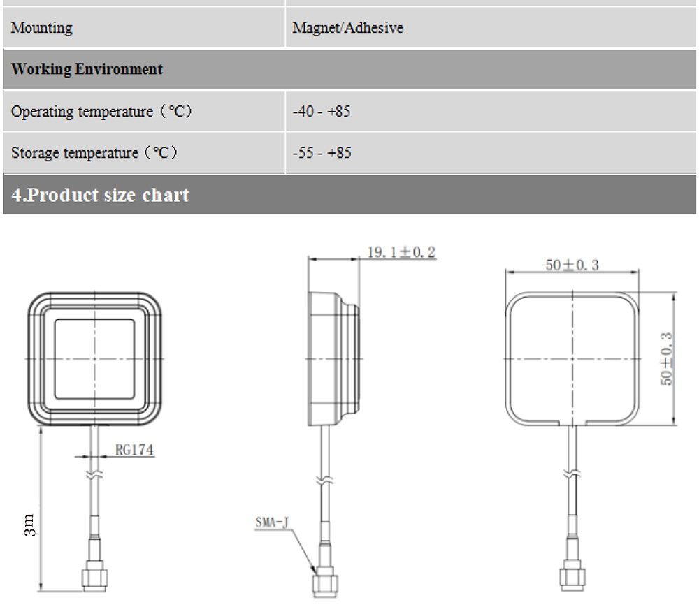 Sun Proof High Gain GPS GNSS Antenna High Sensitivity Navigation Antenna HT-T150