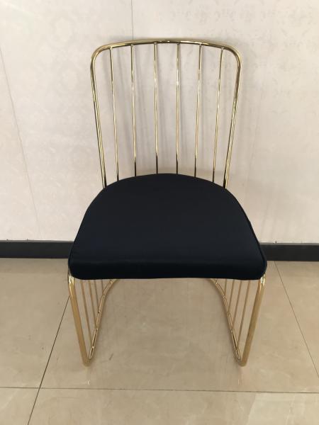 Nordic Golden 42cmx42cm 150kg Black Iron Dining Chairs