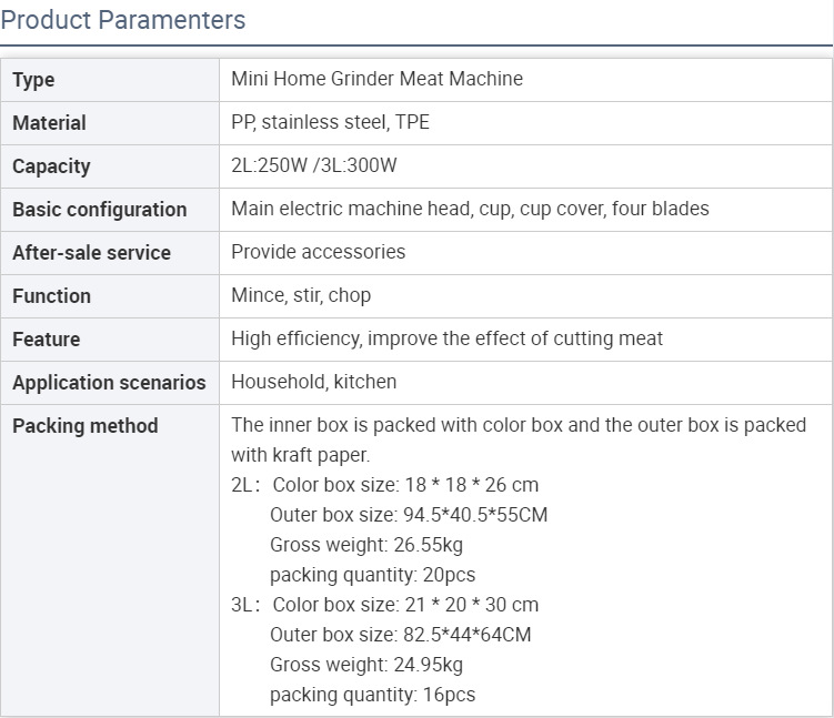 3L Choppers Meat Grinders Juicers 2L 250W 300W home electric meat grinder