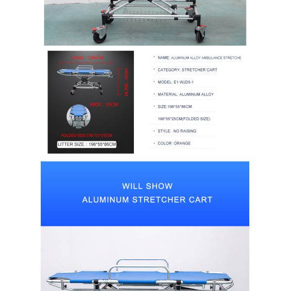 Medical Care Evacuation Stretcher Blue With Sturdy Construction