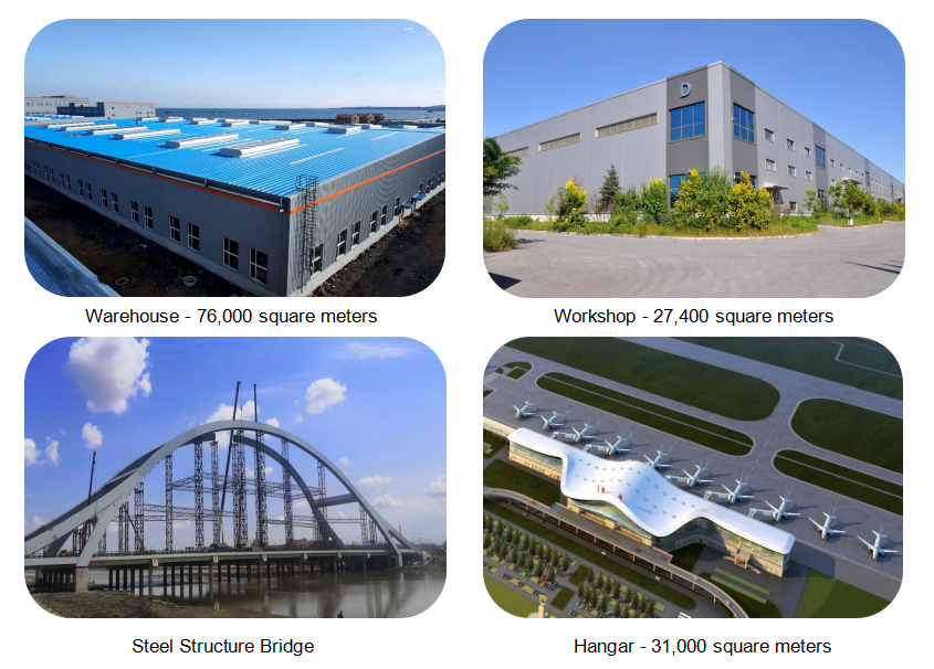 ASTM Light Prefabricated Steel Building With Post Modern Welding Cutting Bending Services