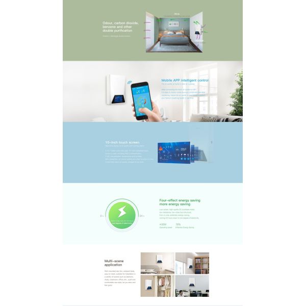 H13 Wall Heat Recovery Ventilation System 150m3/H Air Purifier