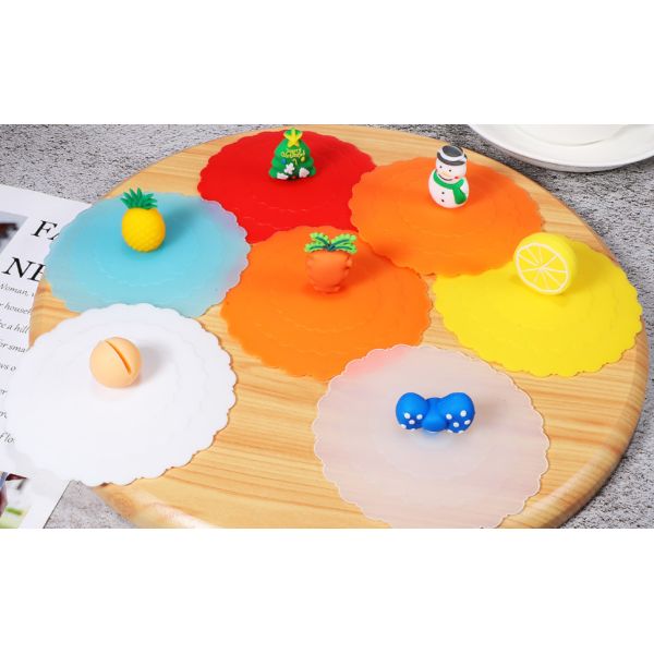 Силиконовая крышка кружки, красочная антипылевая крышка силиконовой кружки Милые многоразовые силиконовые крышки для чашек кружка пиво стекло в помещении