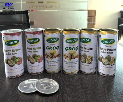 D53x113mm Tinplate Beverage Tin Can Packed For 310ml 250ml  200ml Juice Or Orange