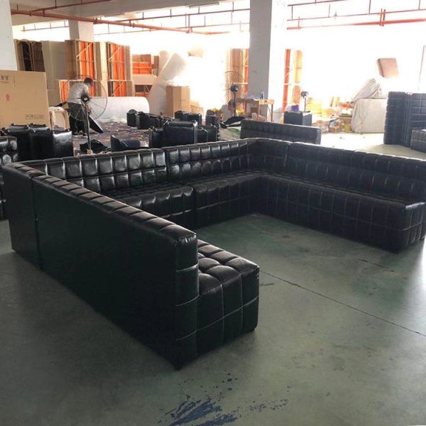 Custom Made Banquette Seating Furniture PU Restaurant Booth Seating Soft Sofa Bench