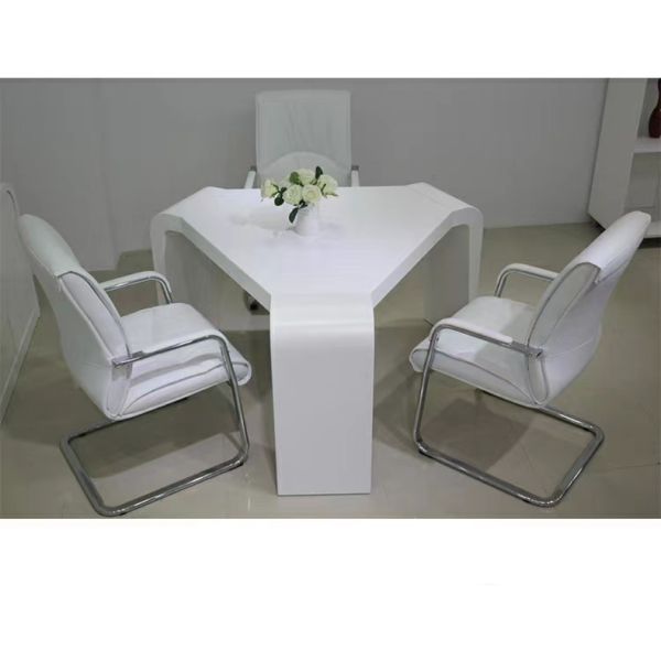 High Back Office PU Leather Chair 3 in 1 Ergonomic Adjustable Without Wheels