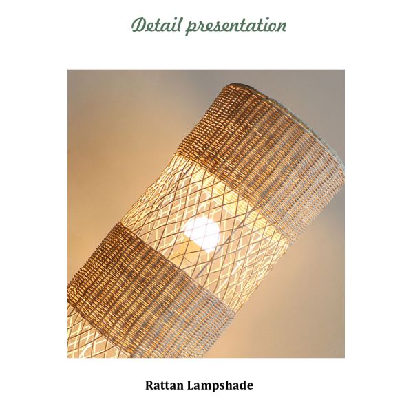 Handmade Led rattan wicker floor lamp For Living Room Decoration