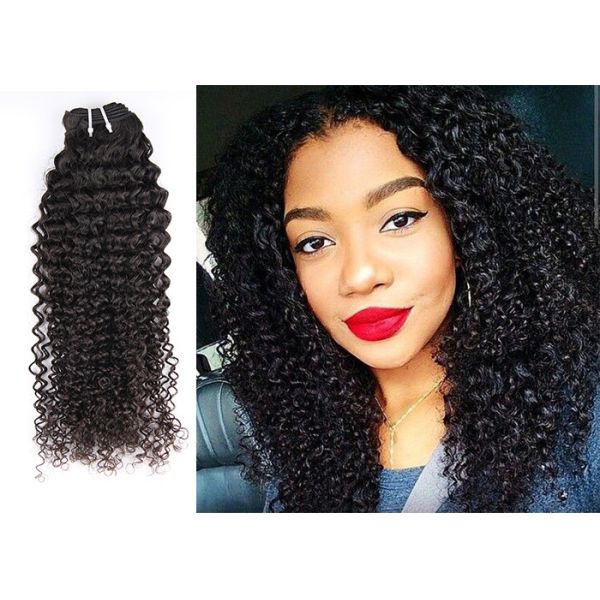 Malaysian Human Hair Weave Grade 6A Virgin Hair Kinky Curly Natural Black Color 1b#