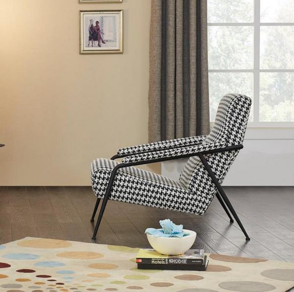 Modern Design Leisure Stainless Steel Swallow Gird upholstery Arm chair Lounge chair for Hotel Living room