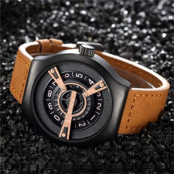 3BAR Waterproof Alloy Quartz Wrist Watch Mineral Glass 13mm Case