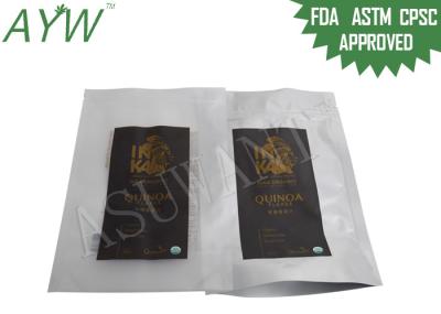 o Quinoa 250g orgânico lasca-se sacos alinhados folha, sacos do armazenamento do alimento de Mylar do fechamento do fecho de correr de FDA 