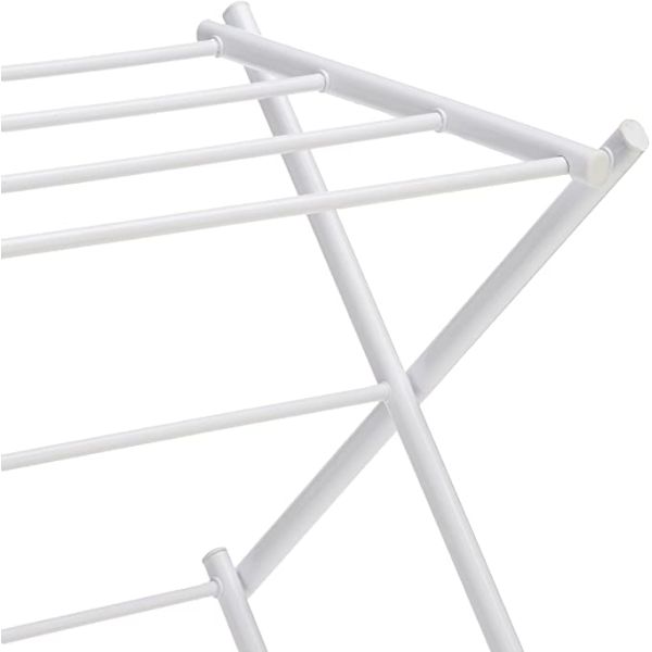 White Foldable Alloy Steel Clothes Drying  Laundry Rack