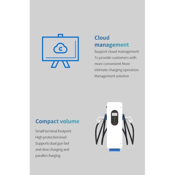 480KW/600KW pile de recharge intégrée à double canon super rapide pour véhicules électriques / station de recharge domestique commerciale