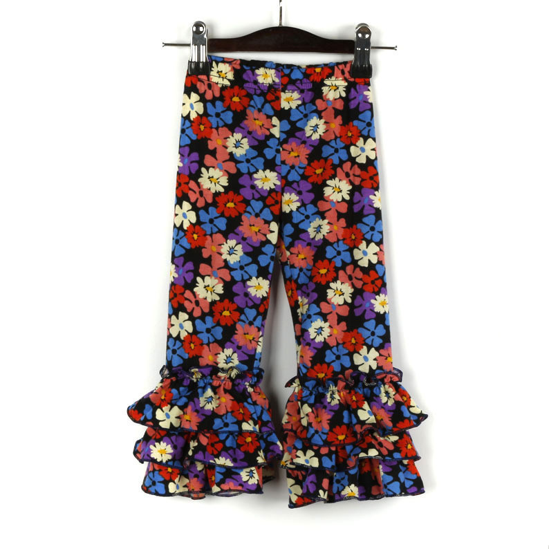 Summer Long Lace Children'S Casual Trousers Skin Friendly Floral Flare Pants Outfit