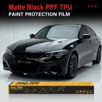 Film de protection de peinture de véhicule en TPU noir mat brillant 60 pouces x 50 pieds, film PPF 190um pour voitures
