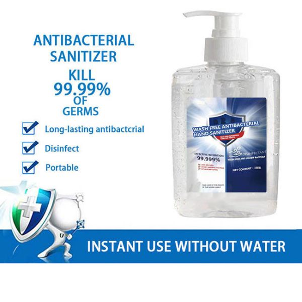Disposable Antiviral Hand Sanitizer Gel 300ml Alcohol Disinfecting Hand Wash