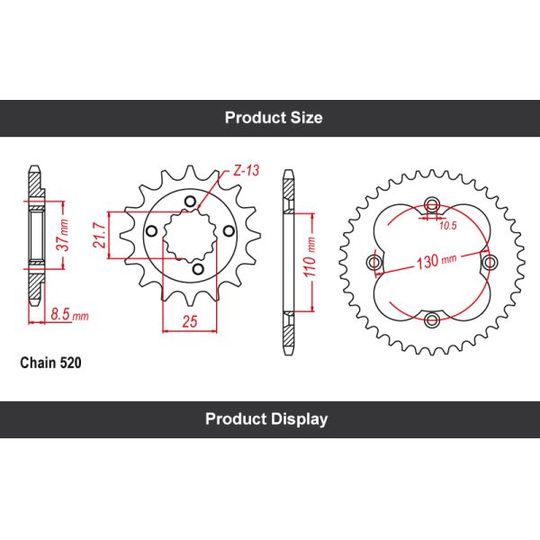 520 ATV Chain and Sprocket Kits for Honda TRX400 Customized to Your Specifications