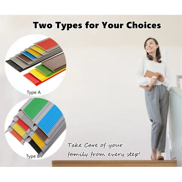 Anti-Slip Stair Treads Rubber Floor Decking External Stair Edge Nosing Trim Vinyl Floor Strips for Indoor & Outdoor Stairs