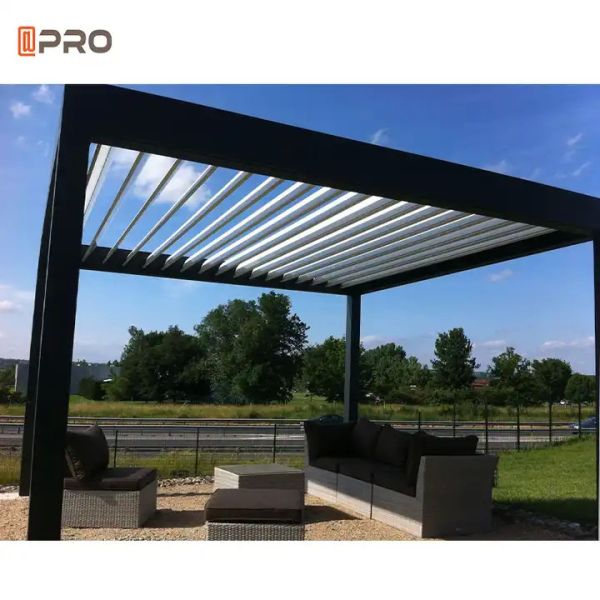 Waterproof Outdoor Modern Aluminum Pergola Retractable Sun Louver Roof Insulated Garden Pergola
