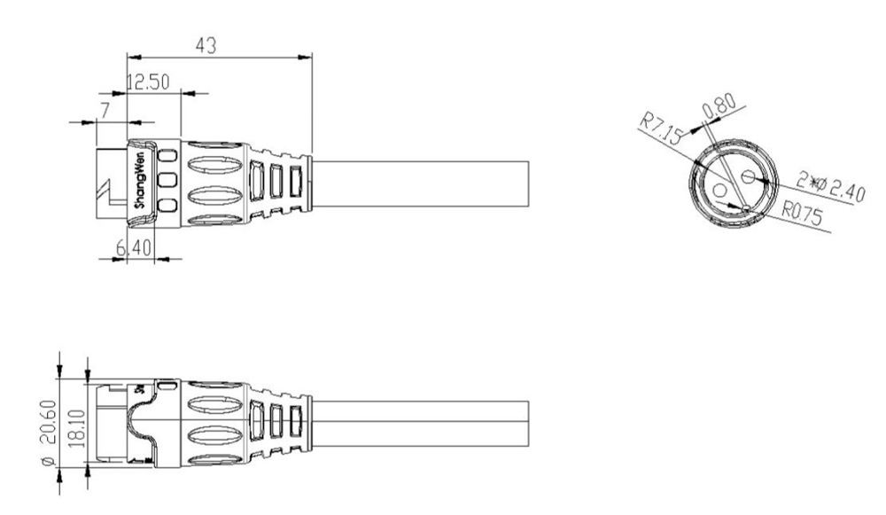 M19 Power Circular Connector Внешний IP67 2 пин водонепроницаемый соединитель